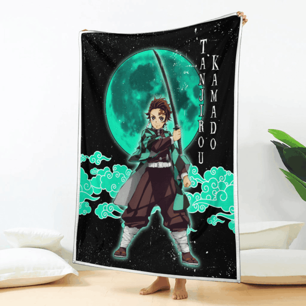Plaid Tanjirou Kamado Demon Slayer Couverture Plaid Polaire Plaid Canapé – Image 2