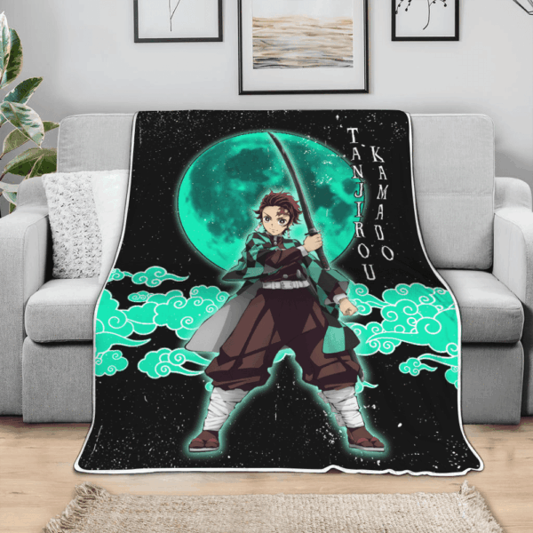 Plaid Tanjirou Kamado Demon Slayer Couverture Plaid Polaire Plaid Canapé – Image 3