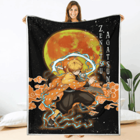 Plaid Zenitsu Agatsuma Demon Slayer Couverture Plaid Polaire Plaid Canapé