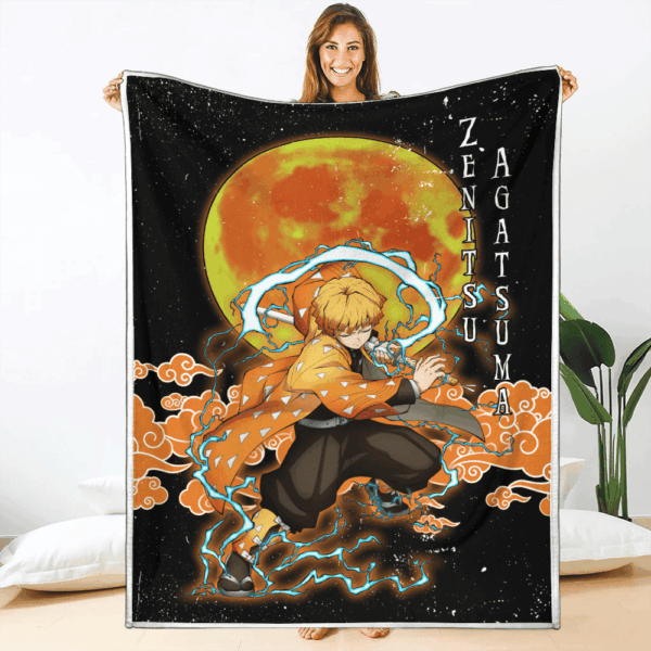 Plaid Zenitsu Agatsuma Demon Slayer Couverture Plaid Polaire Plaid Canapé
