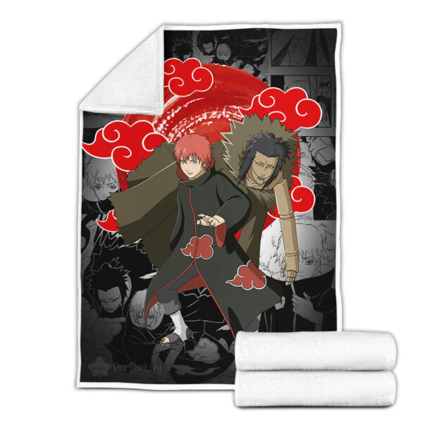Plaid Sasori Akatsuki Naruto Couverture Plaid Polaire Plaid Canapé – Image 2