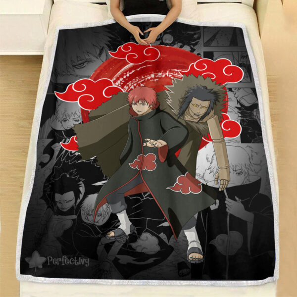 Plaid Sasori Akatsuki Naruto Couverture Plaid Polaire Plaid Canapé – Image 3