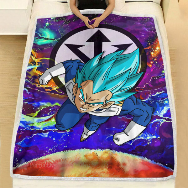 Plaid Vegeta Blue Dragon Ball DBZ 01 Couverture Plaid Polaire Plaid Canapé – Image 3