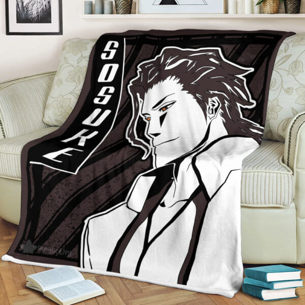 Plaid Sosuke Aizen Bleach Couverture Plaid Polaire Plaid Canapé – Image 2