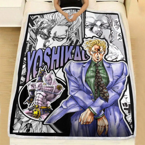 Plaid Yoshikage Kira JJBA JoJo's bizarre adventure Couverture Plaid Polaire Plaid Canapé – Image 2