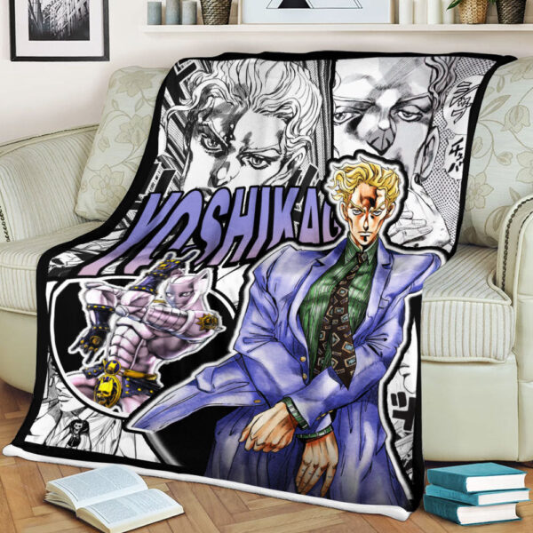 Plaid Yoshikage Kira JJBA JoJo's bizarre adventure Couverture Plaid Polaire Plaid Canapé – Image 3