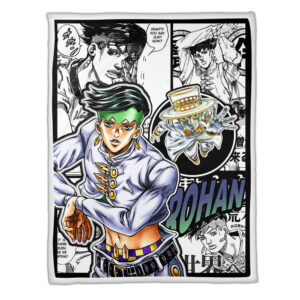 Plaid Rohan Kishibe JJBA JoJo's bizarre adventure Couverture Plaid Polaire Plaid Canapé