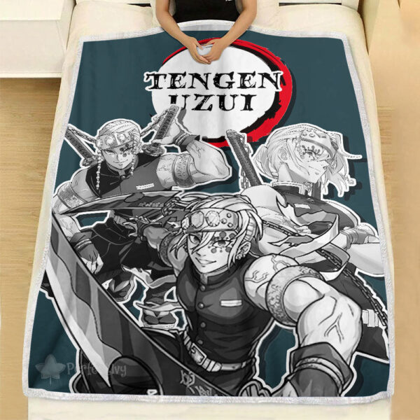 Plaid Tengen Uzui Demon Slayer 02 Couverture Plaid Polaire Plaid Canapé – Image 3
