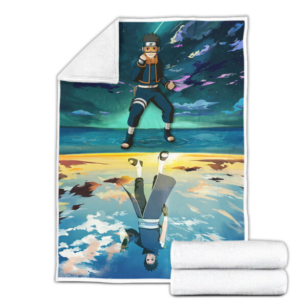 Plaid Uchiha Obito Naruto 03 Couverture Plaid Polaire Plaid Canapé – Image 3