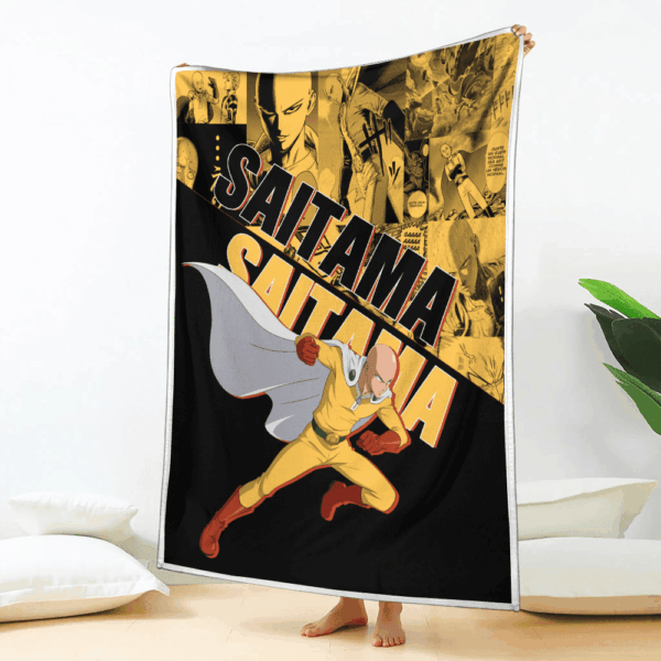 Plaid Saitama One Punch Man 03 Couverture Plaid Polaire Plaid Canapé – Image 2