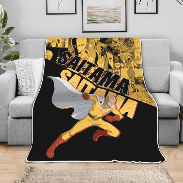 Plaid Saitama One Punch Man 03 Couverture Plaid Polaire Plaid Canapé – Image 3