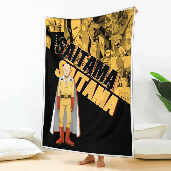 Plaid Saitama One Punch Man 01 Couverture Plaid Polaire Plaid Canapé – Image 2