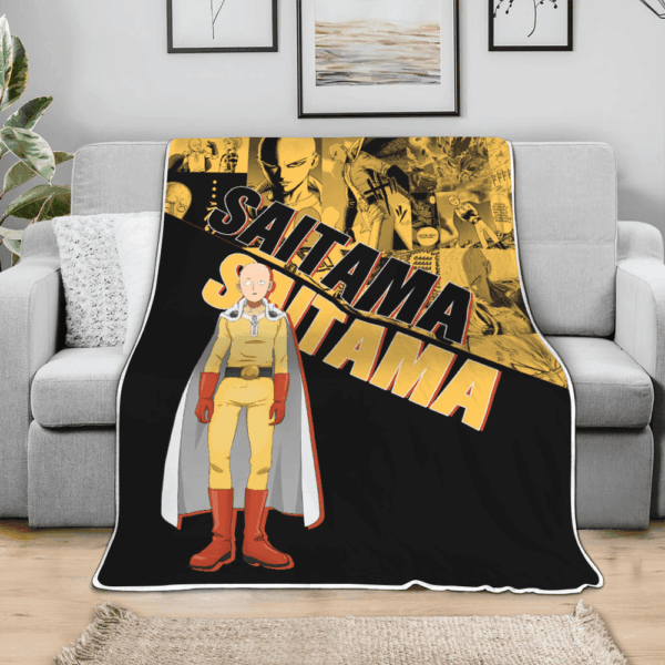 Plaid Saitama One Punch Man 01 Couverture Plaid Polaire Plaid Canapé – Image 3