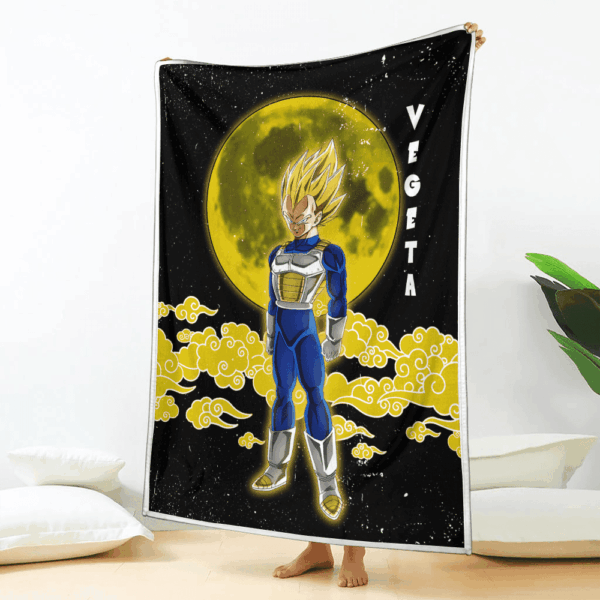 Plaid Vegeta Super Saiyan SSJ Dragon Ball DBZ Couverture Plaid Polaire Plaid Canapé – Image 2