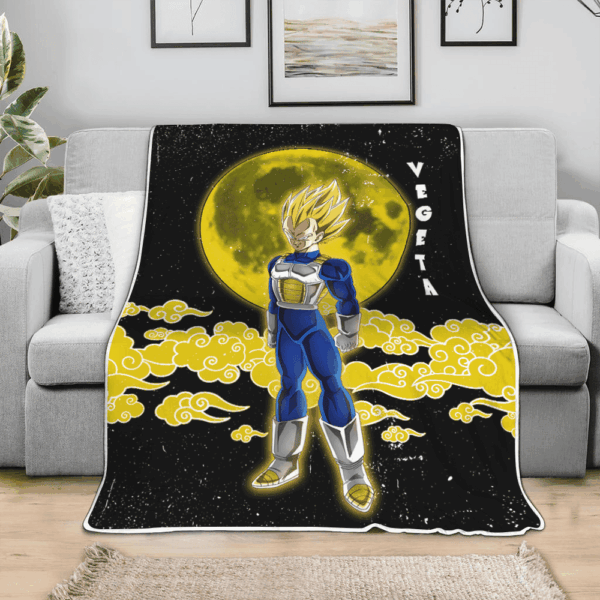 Plaid Vegeta Super Saiyan SSJ Dragon Ball DBZ Couverture Plaid Polaire Plaid Canapé – Image 3