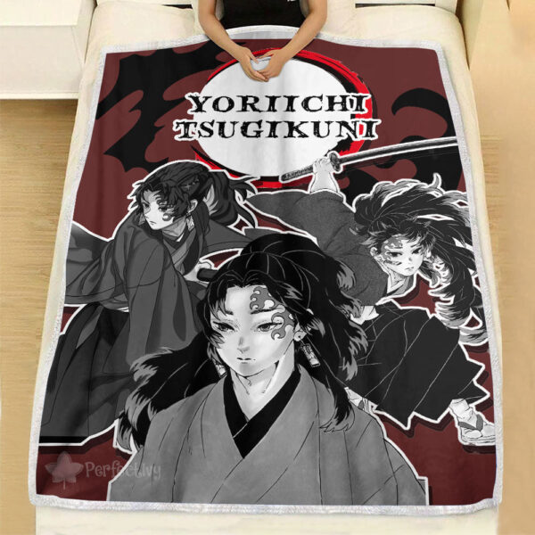 Plaid Tsugikuni Yoriichi Demon Slayer Couverture Plaid Polaire Plaid Canapé – Image 3