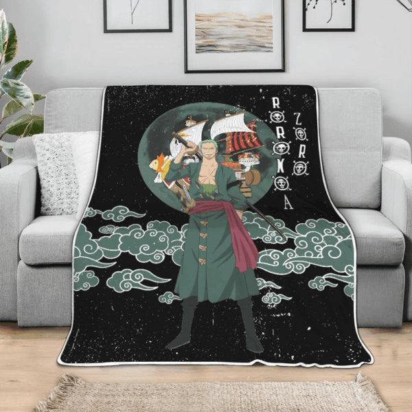Plaid Roronoa Zoro One Piece 01 Couverture Plaid Polaire Plaid Canapé – Image 3