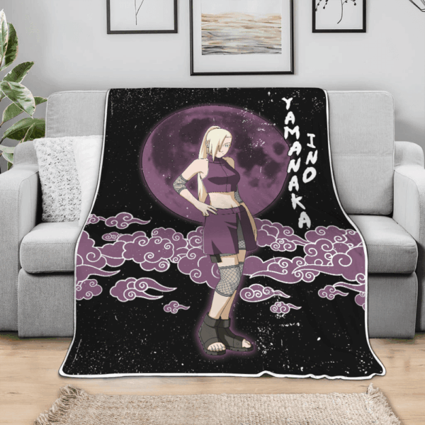 Plaid Yamanaka Ino Naruto Couverture Plaid Polaire Plaid Canapé – Image 3