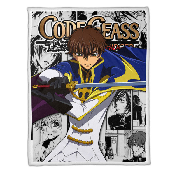 Plaid Suzaku Kururugi Code Geass Couverture Plaid Polaire Plaid Canapé – Image 3