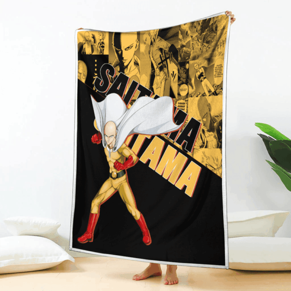 Plaid Saitama One Punch Man 02 Couverture Plaid Polaire Plaid Canapé – Image 2