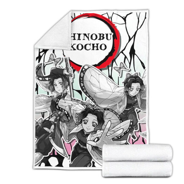 Plaid Shinobu Kocho Demon Slayer Couverture Plaid Polaire Plaid Canapé – Image 2