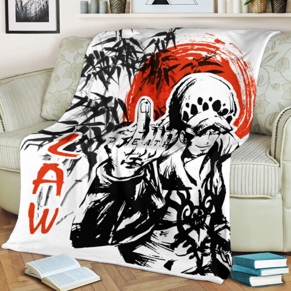 Plaid Trafalgar D. Water Law One Piece 01 Couverture Plaid Polaire Plaid Canapé – Image 3