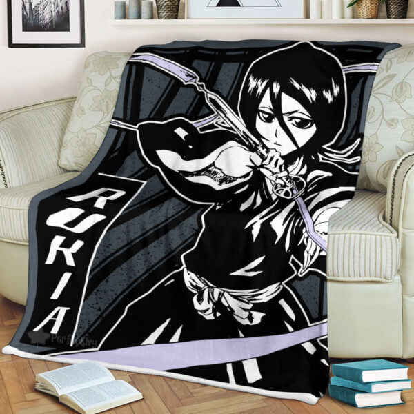Plaid Rukia Kuchiki Bleach 02 Couverture Plaid Polaire Plaid Canapé – Image 2
