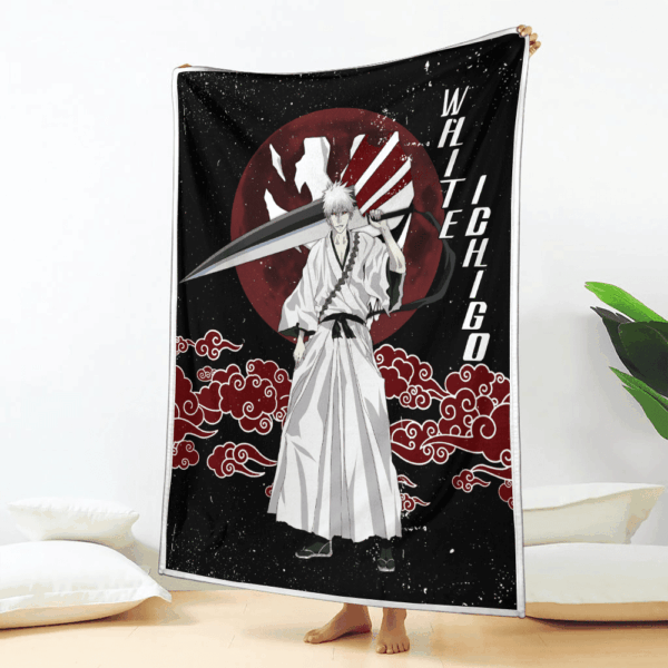 Plaid White Ichigo Bleach Couverture Plaid Polaire Plaid Canapé – Image 2