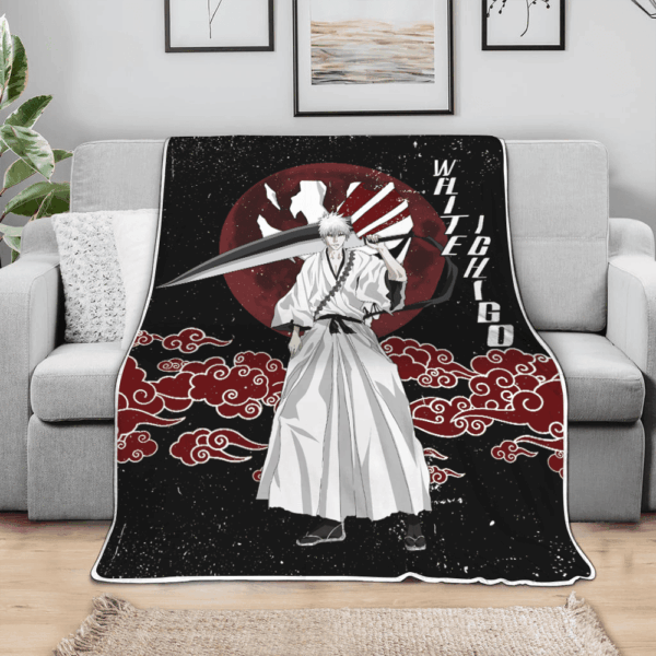 Plaid White Ichigo Bleach Couverture Plaid Polaire Plaid Canapé – Image 3