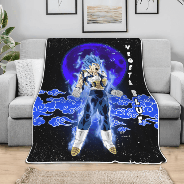 Plaid Vegeta Blue Dragon Ball DBZ 02 Couverture Plaid Polaire Plaid Canapé – Image 3