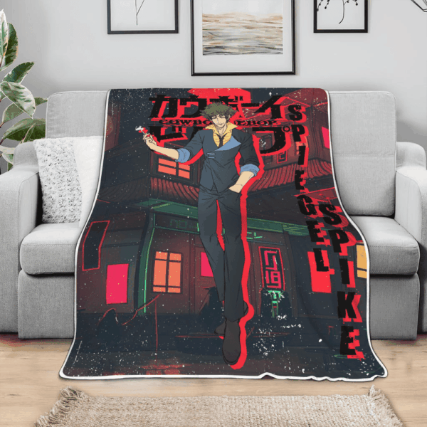 Plaid Spike Spiegel Cowboy Bebop Couverture Plaid Polaire Plaid Canapé – Image 3