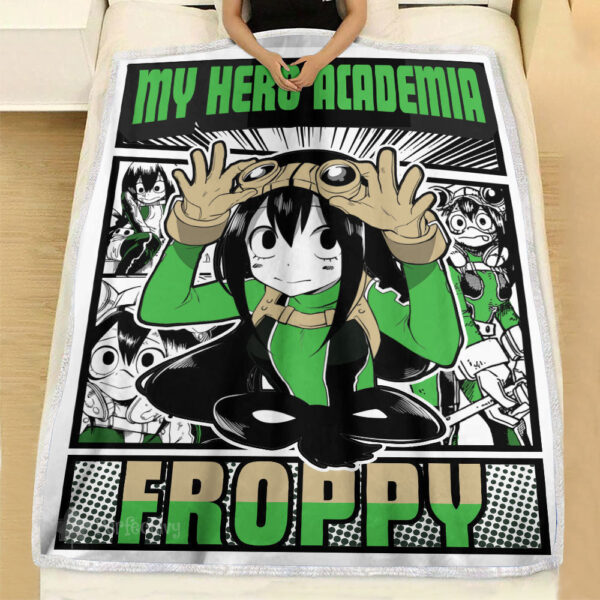 Plaid Tsuyu Asui My Hero Academia Couverture Plaid Polaire Plaid Canapé – Image 2