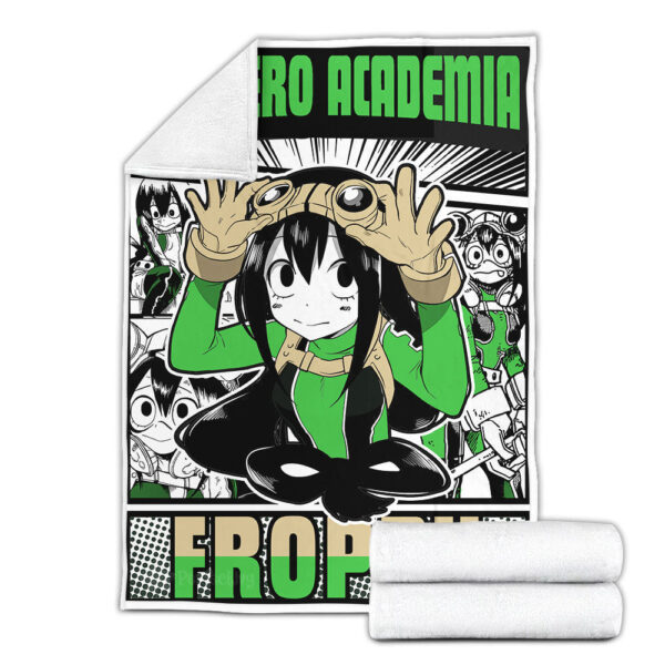 Plaid Tsuyu Asui My Hero Academia Couverture Plaid Polaire Plaid Canapé – Image 3