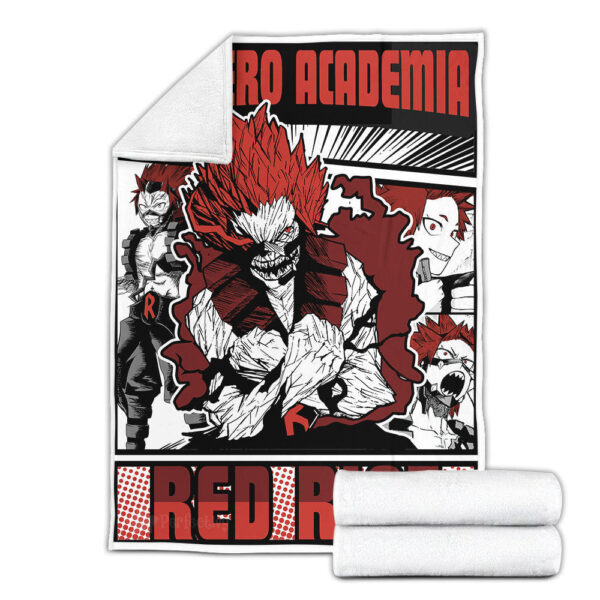 Plaid Red Riot Eijiro Kirishima My Hero Academia Couverture Plaid Polaire Plaid Canapé – Image 3