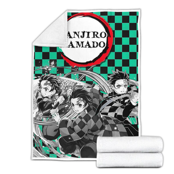 Plaid Tanjro Demon Slayer Couverture Plaid Polaire Plaid Canapé – Image 2