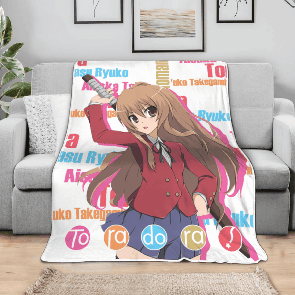 Plaid Taiga Aisaka Toradora Couverture Plaid Polaire Plaid Canapé – Image 3