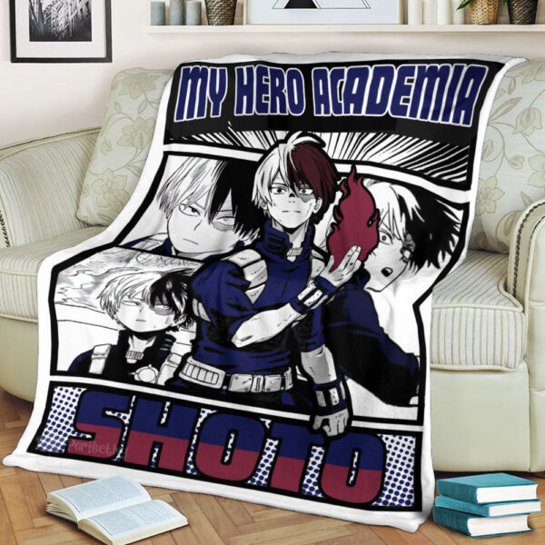 Plaid Shoto Todoroki My Hero Academia Couverture Plaid Polaire Plaid Canapé – Image 2
