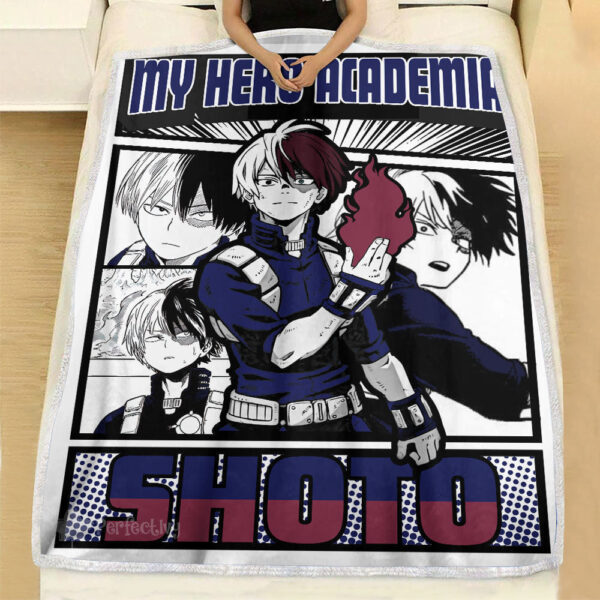 Plaid Shoto Todoroki My Hero Academia Couverture Plaid Polaire Plaid Canapé – Image 3