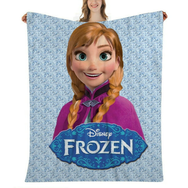 Plaid Anna La Reine des neiges 1003 Couverture Plaid Polaire Plaid Canapé – Image 2