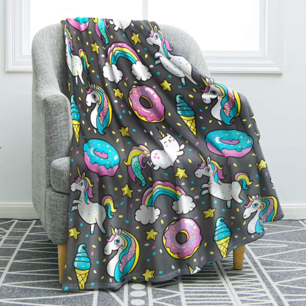 Plaid Licorne mignonne pour les enfants 3 Couverture Plaid Polaire Plaid Canapé