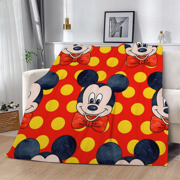 Plaid Visage de Mickey Mouse mignon Disney 1002 Couverture Plaid Polaire Plaid Canapé – Image 2