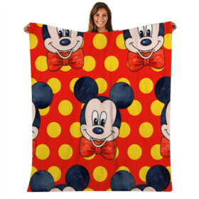 Plaid Visage de Mickey Mouse mignon Disney 1002 Couverture Plaid Polaire Plaid Canapé