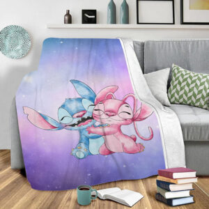 Plaid Stitch et Angel belle 6 Lilo et Stitch Couverture Plaid Polaire Plaid Canapé