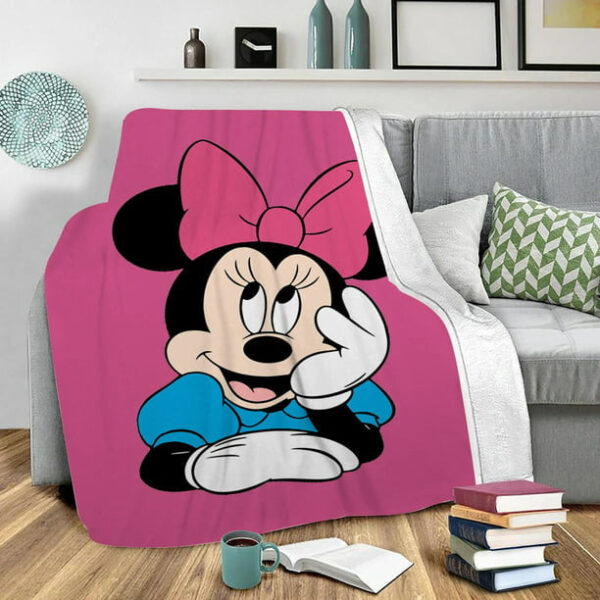 Plaid Minnie Mouse Disney Heureux 1002 Couverture Plaid Polaire Plaid Canapé – Image 2