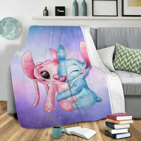 Plaid Stitch et Angel adorable 1 Lilo et Stitch Couverture Plaid Polaire Plaid Canapé