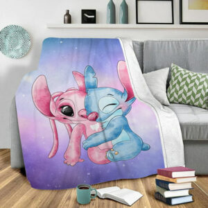 Plaid Stitch et Angel adorable 1 Lilo et Stitch Couverture Plaid Polaire Plaid Canapé