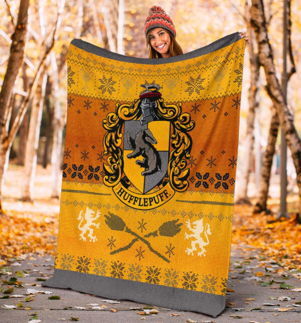 Plaid Harry Potter Poufsouffle Noël 1001 Couverture Plaid Polaire Plaid Canapé – Image 3
