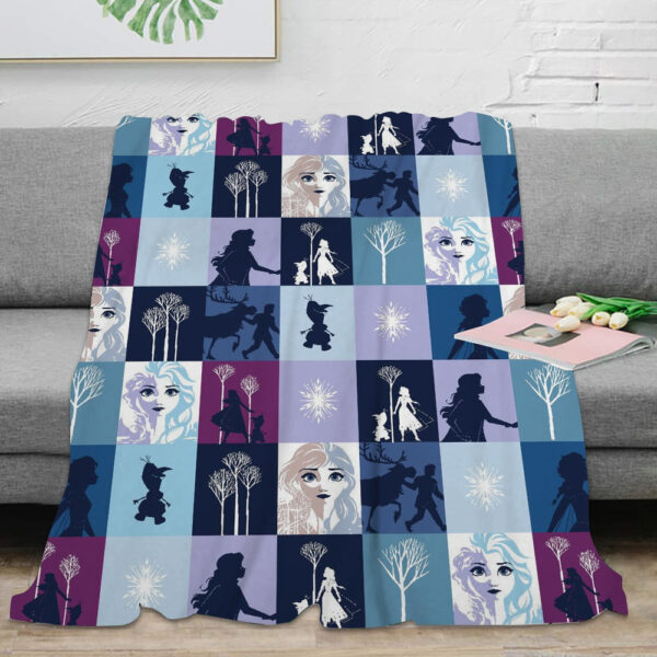 Plaid La Reine des neiges Elsa Anna Olaf 1002 Couverture Plaid Polaire Plaid Canapé – Image 2