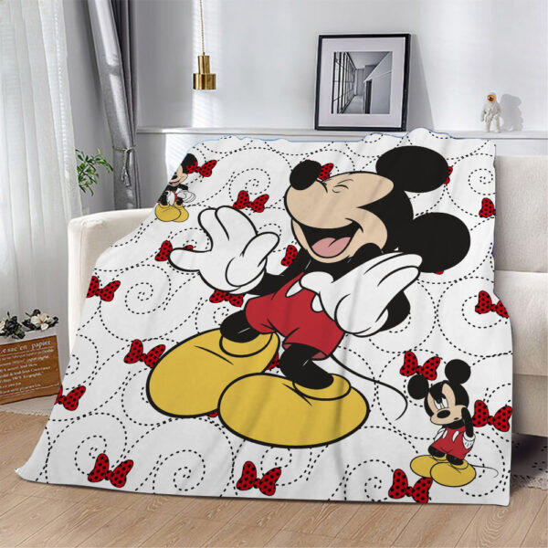 Plaid Visage de Mickey Mouse mignon Disney 1003 Couverture Plaid Polaire Plaid Canapé – Image 2