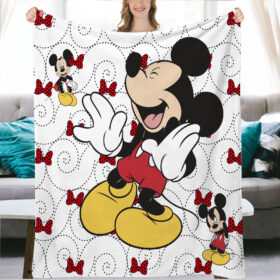 Plaid Visage de Mickey Mouse mignon Disney 1003 Couverture Plaid Polaire Plaid Canapé